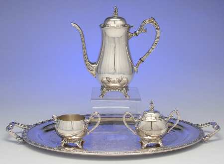 Park Lane (Silverplate, Hollowware) Coffee Set-3 Pc and Tray