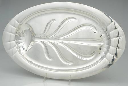 Patrician (Silverplate, Hollowware) 18" 4 Toed Meat Platter with Well