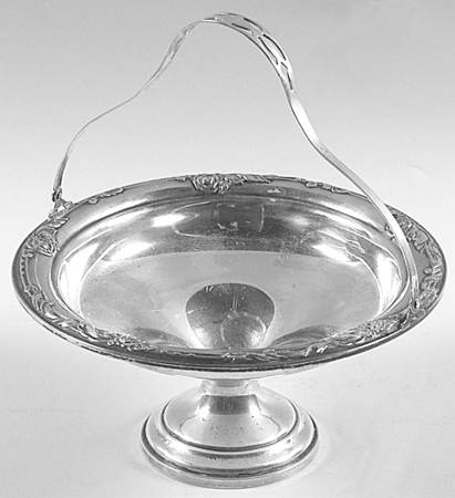 Damask Rose (Sterling, 1946, Hollowware) Weighted Round Compote (Height X Width)