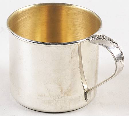 Damask Rose (Sterling, 1946, Hollowware) Gold Lined Baby Cup