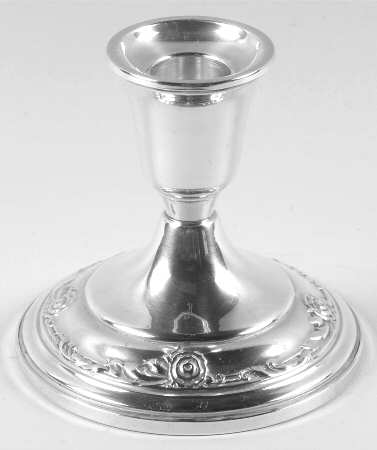 Damask Rose (Sterling, 1946, Hollowware) Weighted Console Candleholder