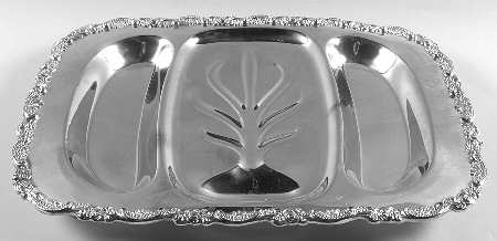 Du Maurier (Silverplate, Hollowware) Medium Plated 3-Part Platter