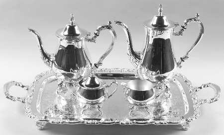Du Maurier (Silverplate, Hollowware) (5 Pc) Tea Set (19" Waiter)
