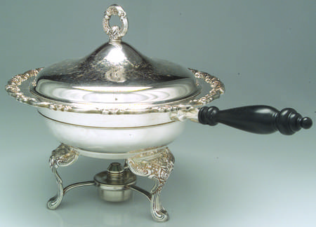 Du Maurier (Silverplate, Hollowware) Chafing Dish W/Lid, Liner, Stand & Burner by Oneida Silver