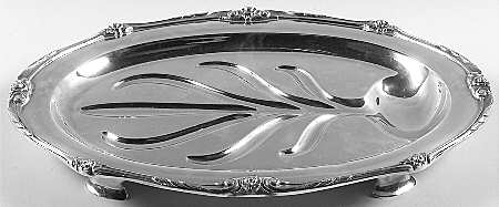 Glenrose (Silverplate, 1908, Hollowware) Medium Platter Footed Meat Platter with Well