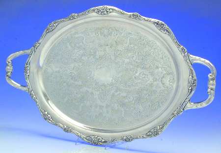 Glenrose (Silverplate, 1908, Hollowware) Large Silverplate Waiter Tray