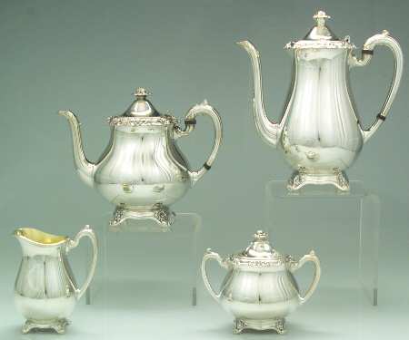 Glenrose (Silverplate, 1908, Hollowware) (4 Piece) Silverplate Tea Set