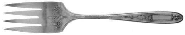 Grosvenor (Silverplate, 1921, Monograms) Medium Solid Cold Meat Serving Fork