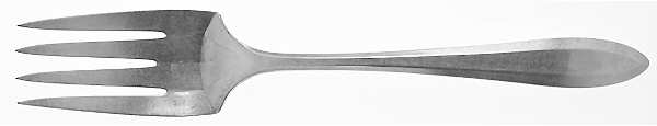 Patrician (Silverplate, 1914, Monograms) Medium Solid Cold Meat Serving Fork