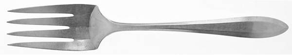 Patrician (Silverplate, 1914, Monograms) Medium Solid Cold Meat Serving Fork