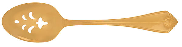 King James (Gold Electroplate) Pierced Tablespoon (Serving Spoon)