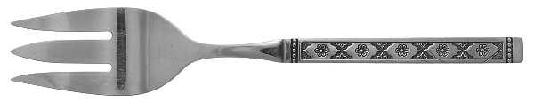Lisbon (Stainless, No Black Accent) Medium Solid Cold Meat Serving Fork