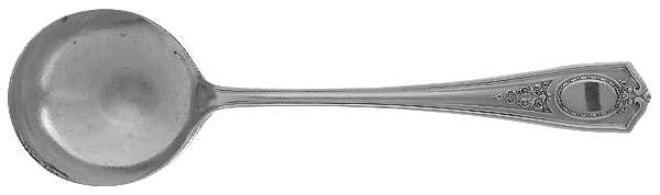 Louis XVI (Silverplate, 1911, Monograms) Round Bowl Soup Spoon (Bouillon)
