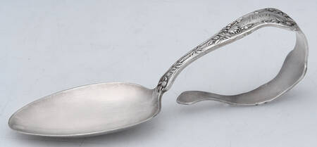 Rosemary (Silverplate, 1906, Monograms) Curved Handle Baby Spoon