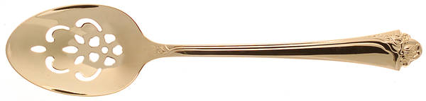 Golden Fantasy Rose (Gold Electroplate) Pierced Tablespoon (Serving Spoon)