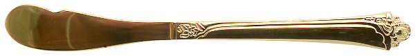 Golden Fantasy Rose (Gold Electroplate) Flat Handle Butter Spreader
