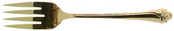 Golden Fantasy Rose (Gold Electroplate) Medium Solid Cold Meat Serving Fork
