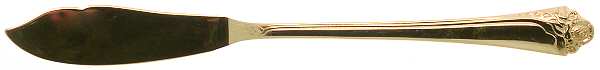 Golden Fantasy Rose (Gold Electroplate) Flat Handle Master Butter Knife