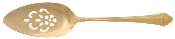 Golden Fantasy Rose (Gold Electroplate) Solid Pierced Pie Server