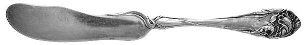 Flower De Luce (Silverplate, 1904, Monograms) Flat Handle Butter Spreader