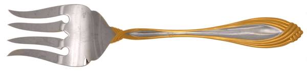 Golden Heiress (Gold Accent) Medium Solid Cold Meat Serving Fork
