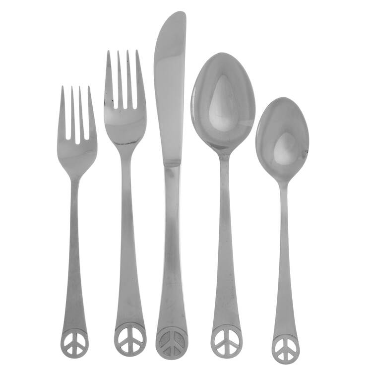 Peace Sign (Stainless) 5 Piece Place Setting