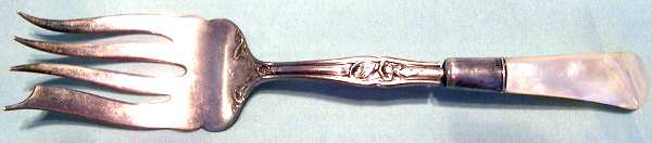 Extra Coin Silver Plate One (Silverplate) Cold Meat Serving Fork Hollow Handle