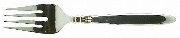 Golden Seville (Stainless, Gold Accent) Large Solid Cold Meat Serving Fork