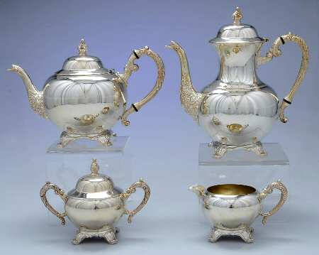 2378 (Silverplate, Hollowware) (4 Piece) Silverplate Tea Set