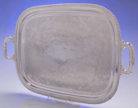 Georgian Gadroon (Silverplate, Hollowware) Large Waiter Tray