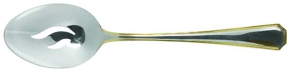 Lyon (Stainless, Gold Accent) Pierced Tablespoon (Serving Spoon)