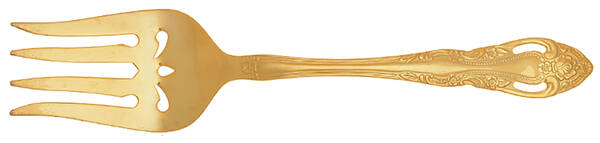 St. Ives (Gold Electroplate) Medium Solid Cold Meat Serving Fork