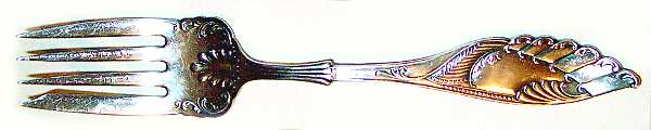 Rockford Four (Silverplate, 1898) Medium Solid Cold Meat Serving Fork