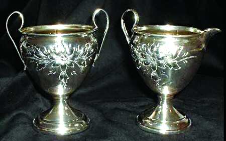 829 (Sterling, Hollowware) Mini Sterling Creamer and Open Sugar