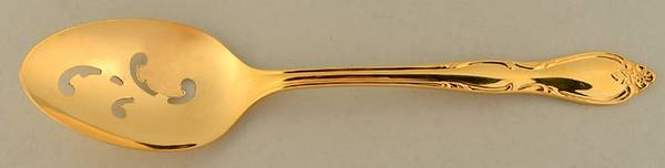 Montclair-Gold (Gold Electroplate Pierced Tablespoon (Serving Spoon)