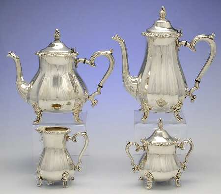 Countess (Silverplate, Hollowware) (4 Piece) Silverplate Tea Set