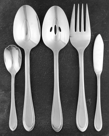 Oneida JOANNE / JOANN Stainless Flatware – Frosted Center, Silver, Geometric Pattern, Used