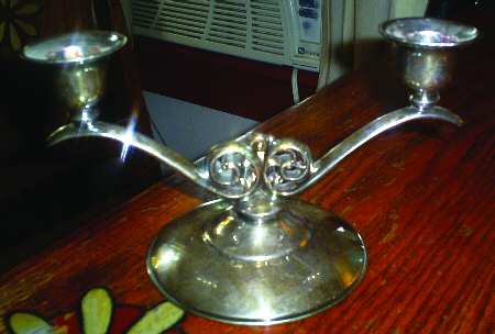 1136 (Silverplate, Hollowware) Small Plated 2-Light Candelabra