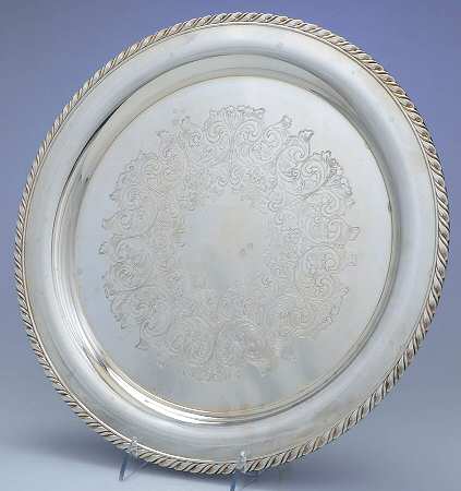 Silverplate Hollowware 14" Round Tray