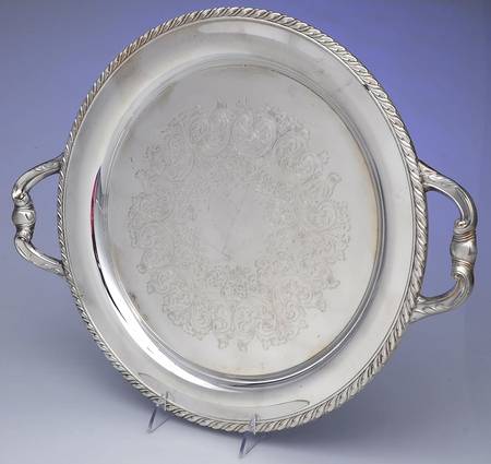 Huntington (Silverplate, Hollowware) 14" Round Handled Tray