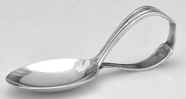 OHS307 (Nickel Silver) Curved Handle Baby Spoon
