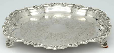 Bellfontaine (Silverplate, Hollowware) 14" Round Footed Tray