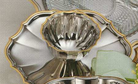 Golden Royal Chippendale (Stnl, GoldAccent, Hllwr) 1 Piece Chip and Dip Set
