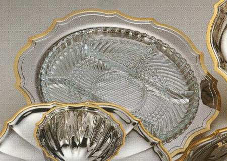 Golden Royal Chippendale (Stnl, GoldAccent, Hllwr) 5-Part Relish Liner