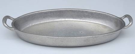 Pewtarex Pewter Hollowware 10" Handled Oval Sizzle Platter
