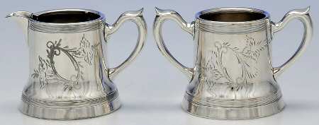 917 (Silverplate, Hollowware) Creamer & Open Sugar Set