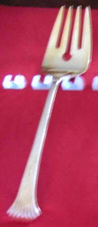 OXH62 (Gold Electroplate) Medium Solid Cold Meat Serving Fork