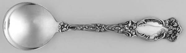 Violet (Slvp, 1905, SL & GH Rogers, Monograms) Round Bowl Soup Spoon (Bouillon)