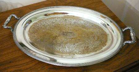 203 (Silverplate, Hollowware) Large Silverplate Waiter Tray