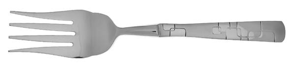 Quadratic (Stainless) Cold Meat Fork Large, Stainless Tines HC